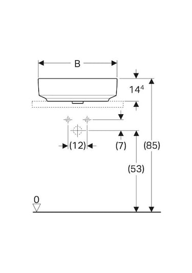 Geberıt Lay-On Washbasin Variform B60 500.777.01.2 60 x 45 CM