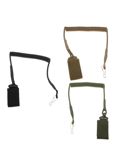 Homyl Taktik Elastik İpi Güvenlik Tasma Anti Kaybetme Siyah Siyah