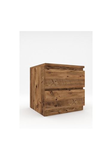 MBES MOBİLYA UMUT ATLANTİK CAM 45 CM KOMODİN 2 ÇEKMECELİ