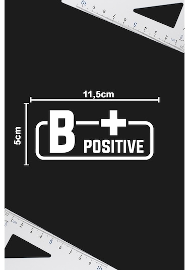 B+ Pozitif Kan Grubu Sticker - Oto Sticker - Araba Sticker - Motor Sticker - 11,5cm X 5cm - Siyah