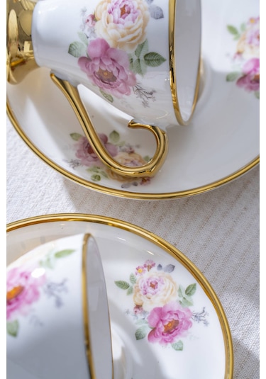 Yolanda 6 Kişilik Porselen Kahve Fincan Takımı - 90 Ml Renkli