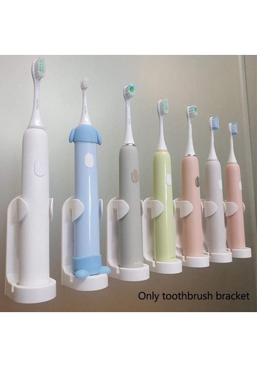 Bloomnest Lebıhmurah Bf1706 Elektrikli Diş Fırçası Tutucu, Kendinden Yapışkanlı 5'li Set, Banyo Organizatörü Beyaz