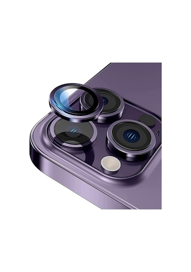 Apple Uyumlu iPhone 14 Pro Max Lens Kamera Koruyucu Mercek Mor