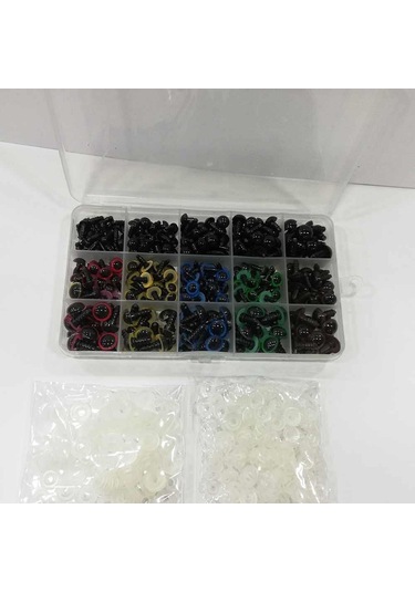 Amigurumi Kilitli Göz Seti Renkli ( 150 Çift ) - Kutu Hediyeli