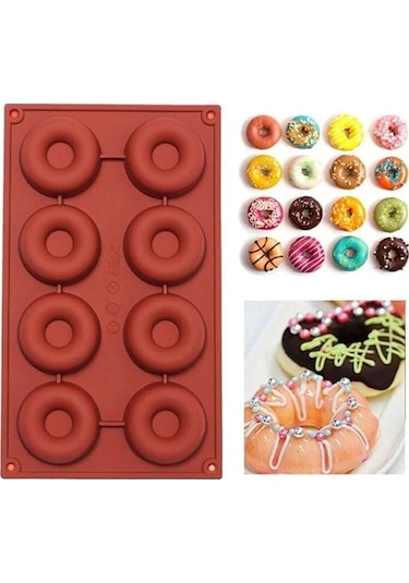 Donut Silikon Kek Kalıbı 8'li