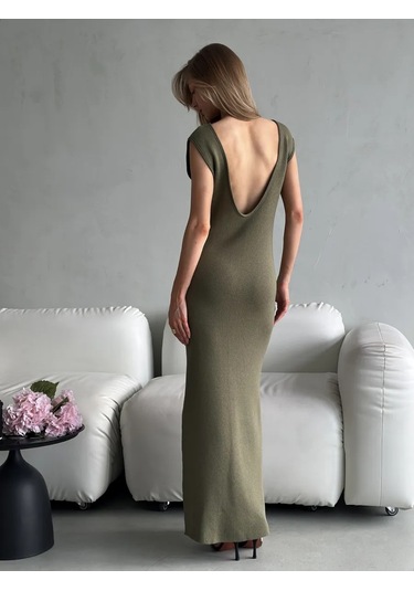 Soleya Açık Sırtlı Uzun Örgü Elbise 317943173
