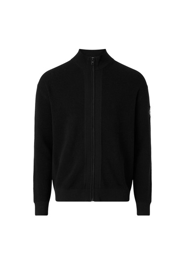 Erkek Fermuarlı Kazak - Siyah Black