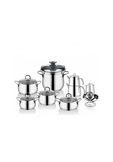 Inter Çelik Hanzade Model Cam Kapaklı Pratik 18 Parça Çeyiz Seti