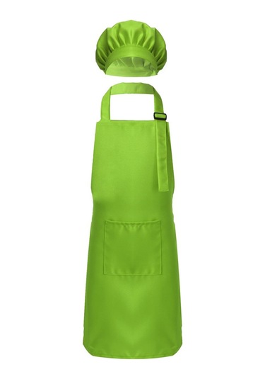 Siyah Çocuk Mutfak Yemek Pişirme Ve Pişirme Giyim Önlük Ve Cepli Şef Şapka Seti Çocuk Aşçı Kostümü L