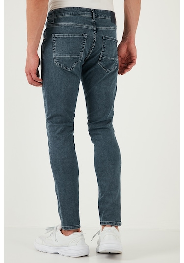 Buratti Streç Pamuklu Slim Fit Normal Bel Dar Paça Jeans Erkek Kot Pantolon 1124S73Napoli Mavi