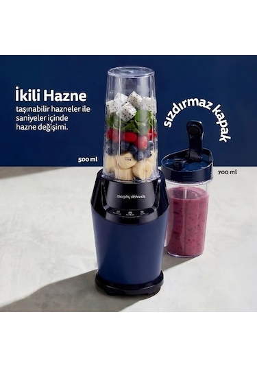 Morphy Richards MUC-BKS2V 21.000 RPM Mavi Smoothie Blender Seti