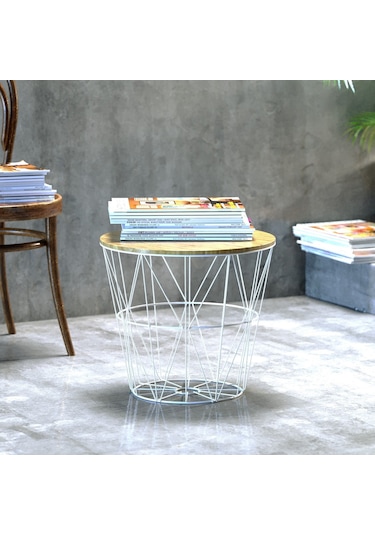 Teknotel MG011 Kapaklı Organizer Dekoratif  Sepet 2 Adet Beyaz