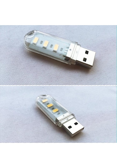 Sıcak Beyaz 2 Adet Led Mini Usb Gece Lambası Taşınabilir U-disk Lambası 3led Okuma Lamba Mini Kitap Işıkları Gece Lambası 56853592 Sıcak Beyaz