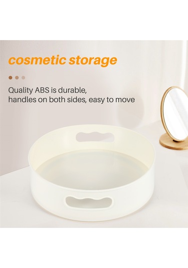 Xurunkeji Döner Tepsi Döner Tabla Mutfak Saklama Kapları Baharat Kavanozu Gıda Atıştırmalık Tepsi Kaymaz Kurutulmuş Saklama Tabağı, Beyaz Beyaz