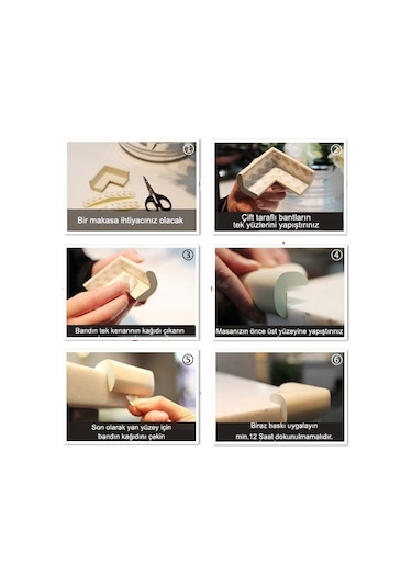 4'Lü Jumbo Kenar Koruma Krem Çok Renkli