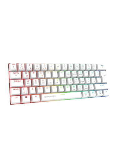 Gamebooster Syma Rgb Red 60m Switch Kablolu Beyaz Mekanik Gaming Klavye