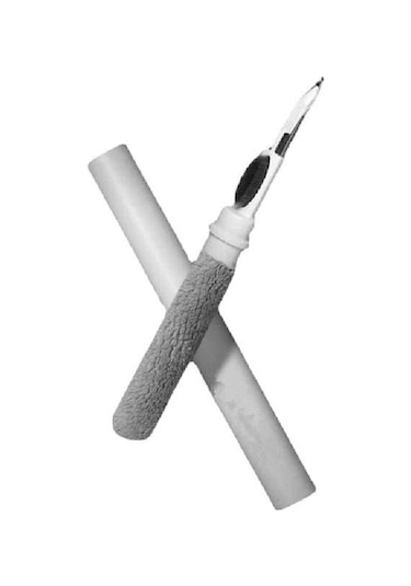 Skycity Beyaz Bluetooth Kulaklık Temizleme Kalemi - 3'lü Fonksiyonlu Fırça+metal Uç+yün - Airpods, Xiaomi, Huawei Uyumlu