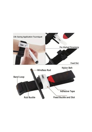 Gateesat 4 Adet Taktiksel Turnike: Acil Kanama Ve Arter Kontrolü İçin Tek Elle Uygulama