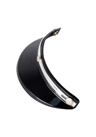 Tenfowee My02 Retro Motosiklet Kaskı İçin 3/4 Kapaklı Güneşlik Siper Siyah Gümüş - Pc Malzeme, 25x10x5cm