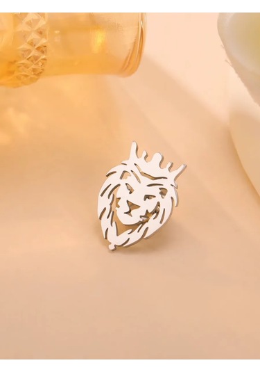 Olfil Broş-mini Aslan Stil Şık Minimalizm 317910621 Gri