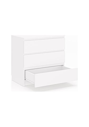 Derinkuyu 3 Çekmeceli Şifonyer Yatak Odası Bebek Odası Beyaz Beyaz