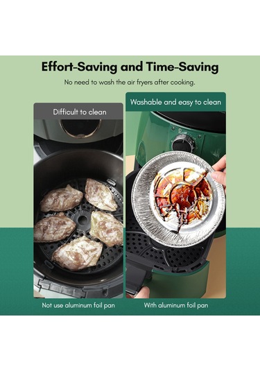 Fosenze Fırın Ve Air Fryer İçin Alüminyum Folyo Tepsiler - Yağ Giderici, Yıkama Gerektirmeyen, Isı Dayanıklı 8 İnç Derin Tepsi 20 Adet