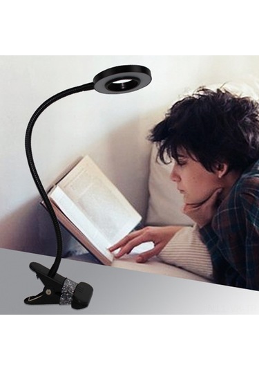 Vkemall Usb Güçlü Led Masalık: Göz Koruyucu, Esnek Kollu, Isı Dağıtımlı, Siyah Renk Siyah