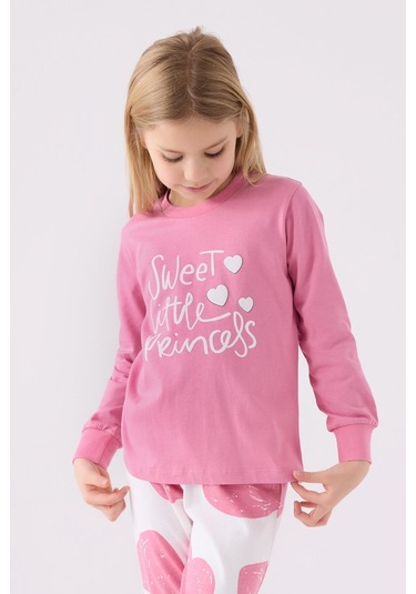 Roly Poly 3470 Sweet Little Princess Kız Çocuk Karanfil Uzun Kol Pijama Takım Karanfil