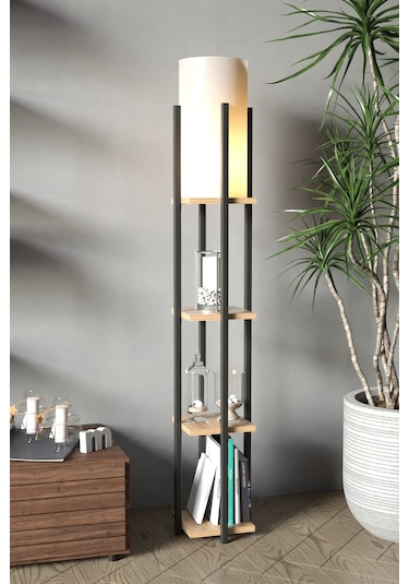 Retohome Atlantik Çam Rafli Lambader 4002