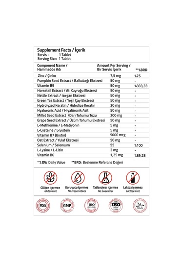 Validus Biotin Keratin Zinc 30 Tablet
