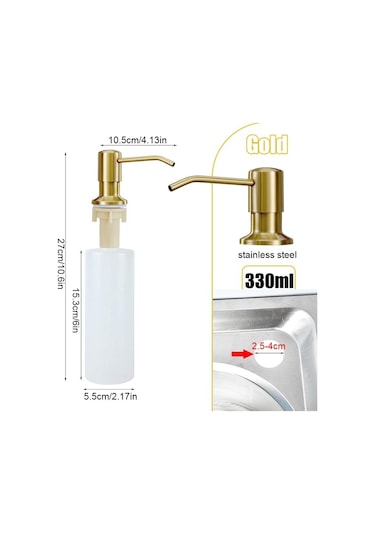 H-kitchen Sıvı Sabunluk Paslanmaz Çelik Pompa Ankastre Lavabo Sabunluk Silikon Uzatma Tüpü İle Mutfak Sabunu Şişesi