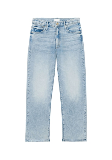 Mother Denim Şık Ve Rahat Zipli Bilek Boy Kot Pantolon Işık Mavi