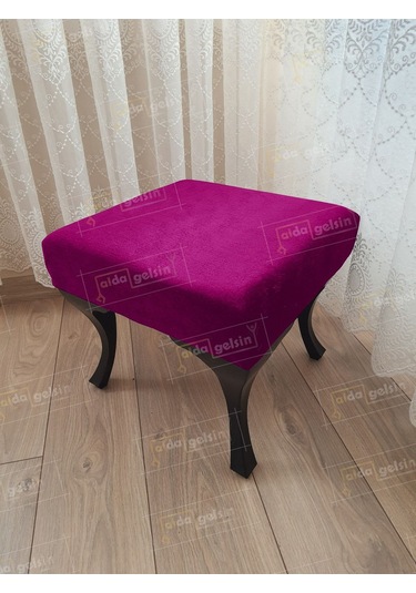 Ayak Ucu Kapı Önü Antre Düz Bench Puf Siyah Ayak Mor