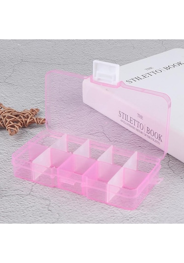 Turuncu Ayarlanabilir 10 Bölmeli Plastik Saklama Kutusu Takı Vida Organizatör Konteyner