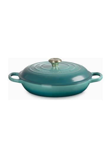Le Creuset Gourmet Profesyonel Lüks Döküm Tencere Turkuaz 28 Cm