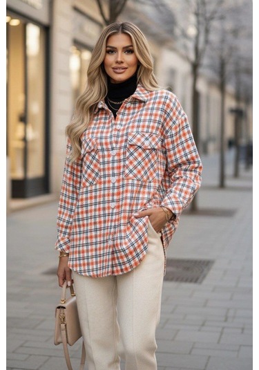 Çift Cepli Oduncu Gömlek Turuncu Turuncu