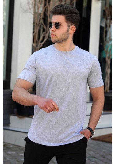 Madmext Madmext Gri Erkek Tişört 4951-Gri