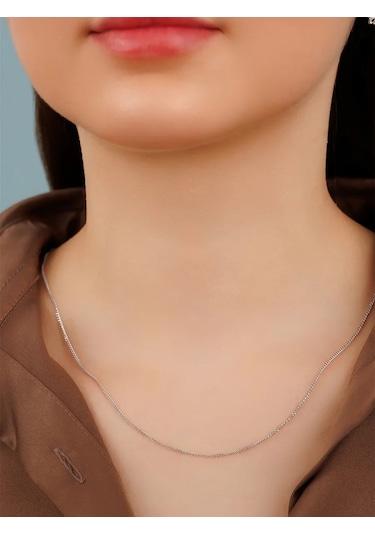 Veronika 925 Ayar Tam Ağırlıklı Gümüş Zinciri Pançkur Örgüsü 434768162 Gri