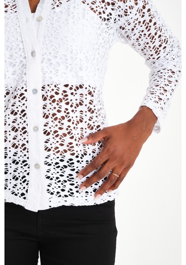 By Papi Dantel Gömlek Beyaz