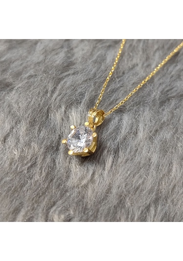 Chavin 2 Carat Swarovski Tektaş Gümüş Kadın Kolye Dh18Sr