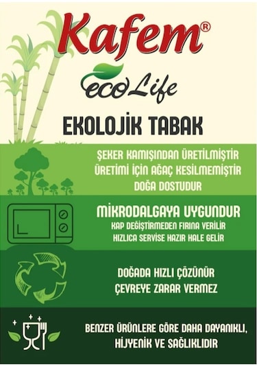 Kafem Ekolojik 3 Gözlü Karton Tabak 25 li X 5 Paket