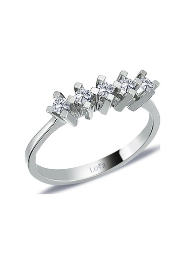 Lova G Renk 0,25 Karat Pırlanta Beştaş Yüzük - IDL Sertifikalı