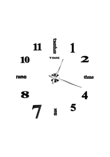 Mufunye Geniş Ekranlı Ev Dekoru Makyaj Aynası Duvar Saati 47 İnç Gümüş Renkli Dıy Kurulum Kolay Kullanıma Uygun Gümüş