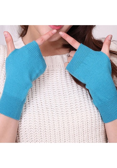 Kaşmir Yarım Parmak Eldivenler Kadınlar Kış Kısa Sıcak Örme Eldivenler Erkekler Yün Hattı Sızdıran Parmaklar Öğrenci Yazma