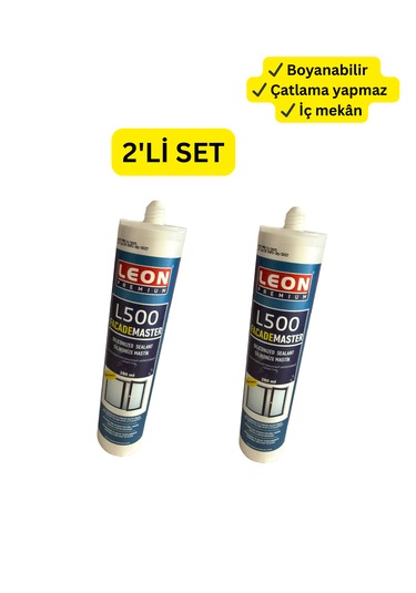 Leon Silikonize Mastik 280 Ml Boyanabilir İç Mekan 2 Adet Set Beyaz