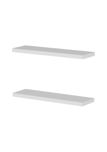 Minarmobilya Minar Gizli Tutuculu 2'Li Duvar Rafı 80 Cm - M.Beyaz