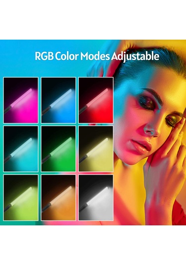 Andoer Rgb El Led Video Işık Tüpü Siyah Siyah
