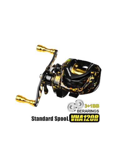 Proberos Vha120 7.2:1 Manyetik Fren Sistemli Yüksek Hızlı Baitcasting Makarası, Balıkçılık Makarası - Sağ El