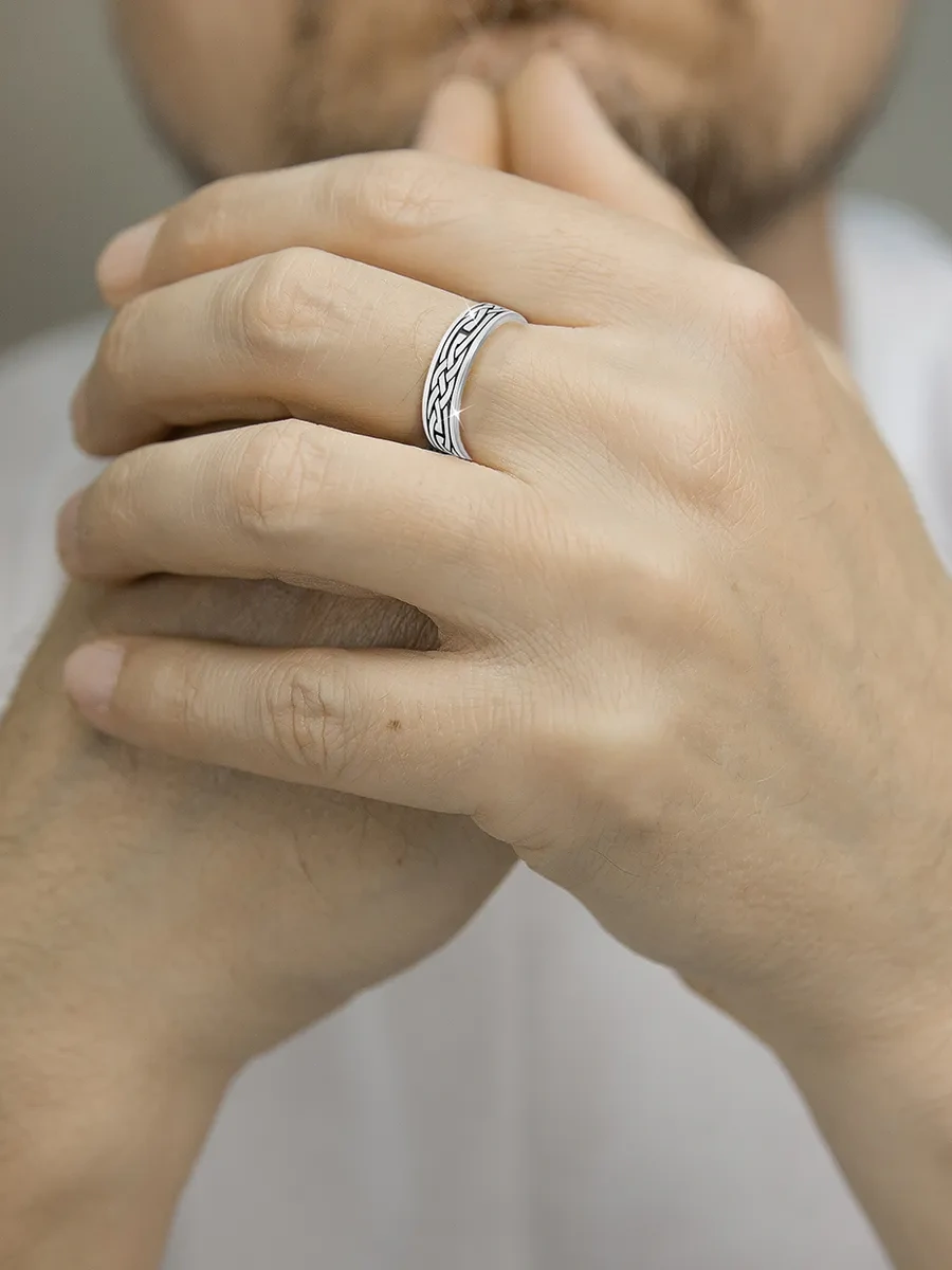 Zolotoj Merkurij Erkek Gümüş Mühür Yüzüğü 10508771 Gri