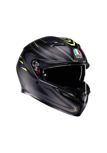 Agv K3 Mplk Syth Kapalı Kask Mat Siyah Sarı